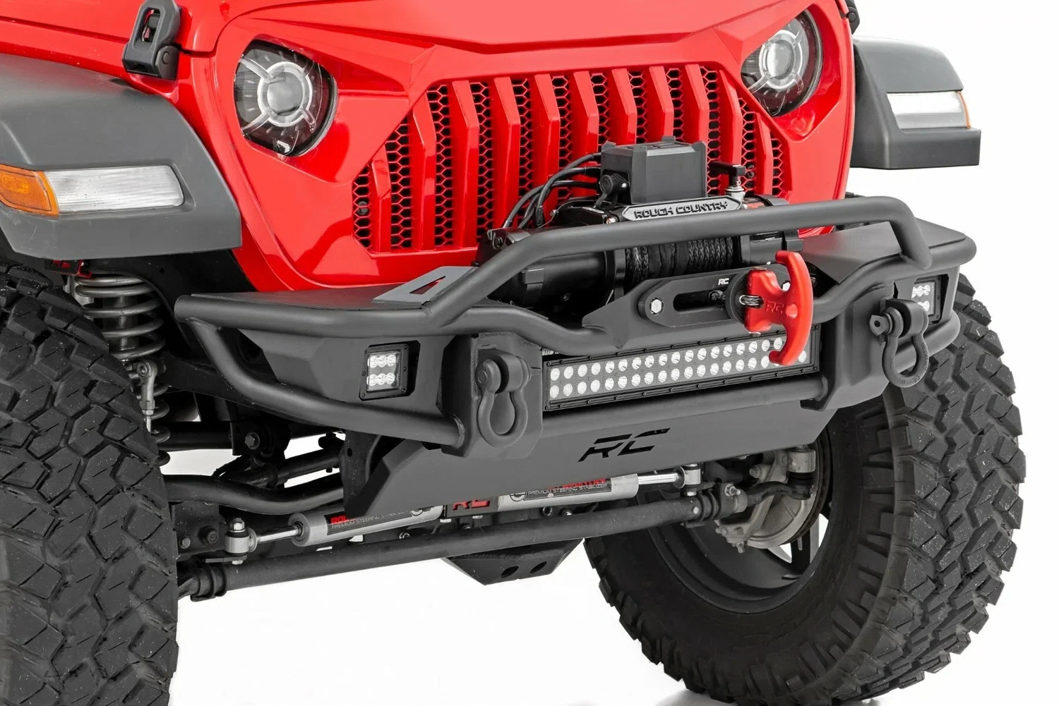 Fits Gladiator JT_Wrangler JK & JL Front Winch Bumper Tubular Skid Plate 10647